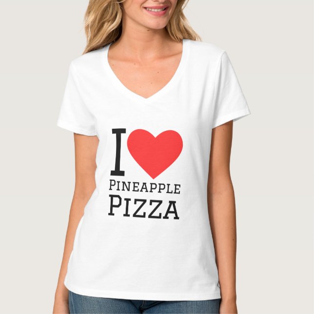 I Liebe Ananas Pizza T-Shirt (Vorderseite)
