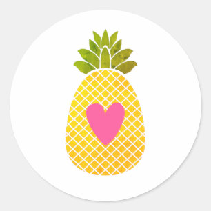 I Liebe Ananas Runder Aufkleber