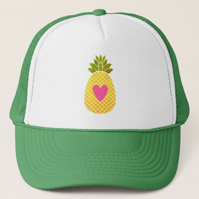 I Liebe Ananas Truckerkappe (Vorderseite)