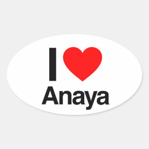 i Liebe Anaya Ovaler Aufkleber