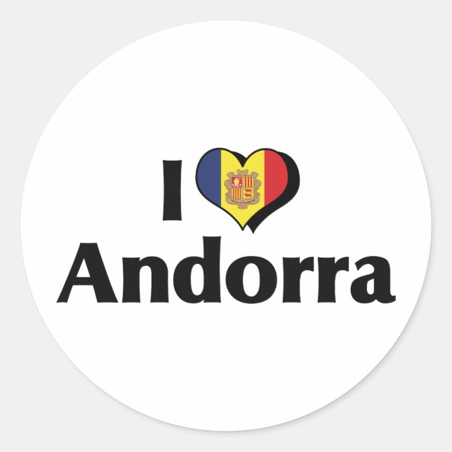 I Liebe Andorra Flag Runder Aufkleber (Vorderseite)