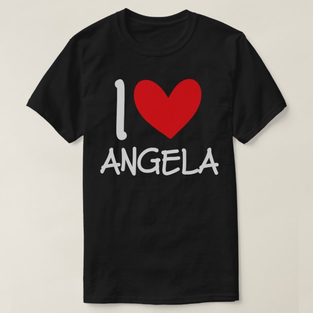I Liebe Angela Name Personalisiert Girl BESTE FREU T-Shirt (Design vorne)
