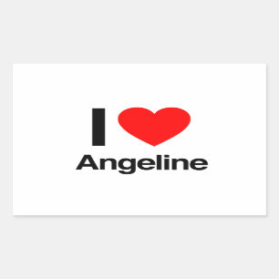 i Liebe Angeline Rechteckiger Aufkleber