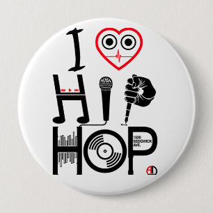 I Liebe Angesagt-Hopfen - Musik-Entwurf, Abzeichen Button