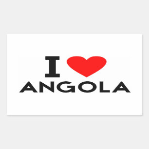 i Liebe Angola Nationalsymbol Rechteckiger Aufkleber