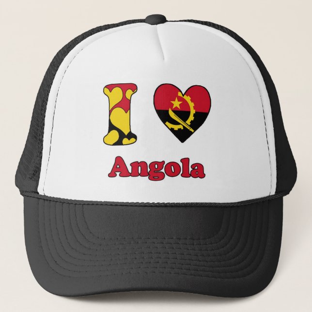 I Liebe Angola Truckerkappe (Vorderseite)