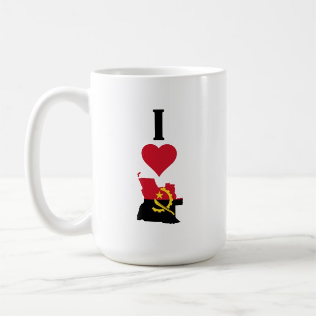 I Liebe Angola Vertikal I Herzangola Länderflagge Kaffeetasse (Links)