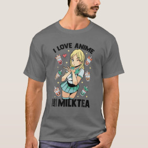 I Liebe Anime and Milk Tee - Niedlich Kawaii - Mat