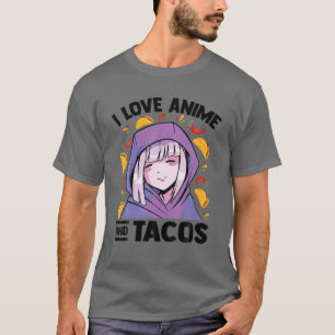 I Liebe Anime and Tacos - Kawaii Blushing Otaku Gi T-Shirt