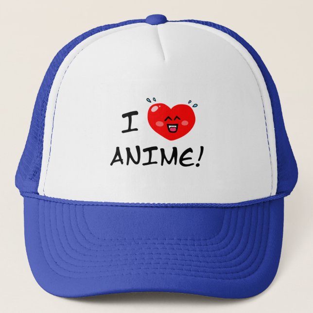 I Liebe Anime Truckerkappe (Vorderseite)