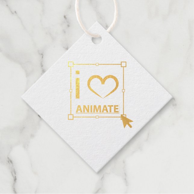 I Liebe animieren Geschenkanhänger (Vorderseite)