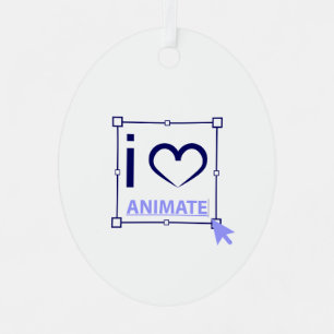 I Liebe animieren Ornament Aus Metall