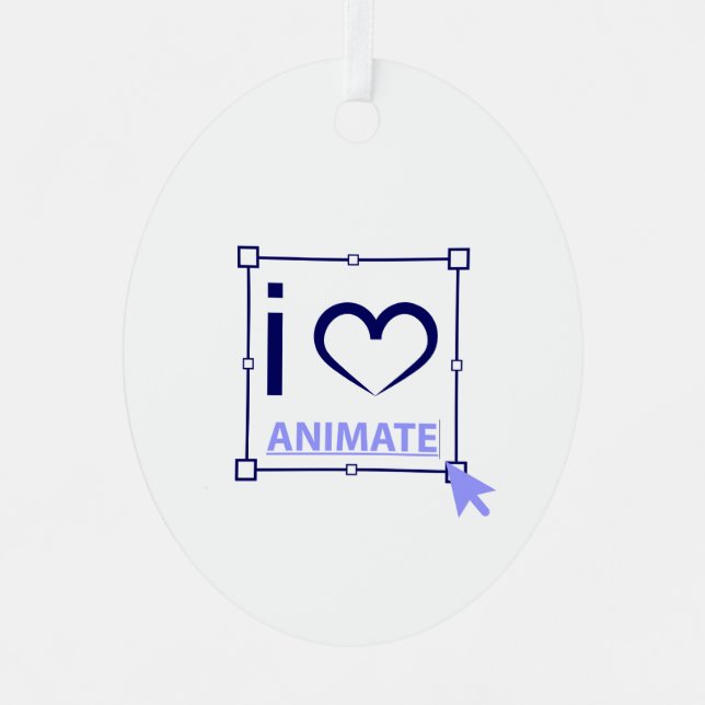 I Liebe animieren Ornament Aus Metall (Vorderseite)