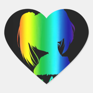 i Liebe animiert lustiges Manga Cosplay Herz-Aufkleber