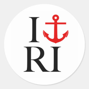 I Liebe (Ankerpunkt) RI Runder Aufkleber