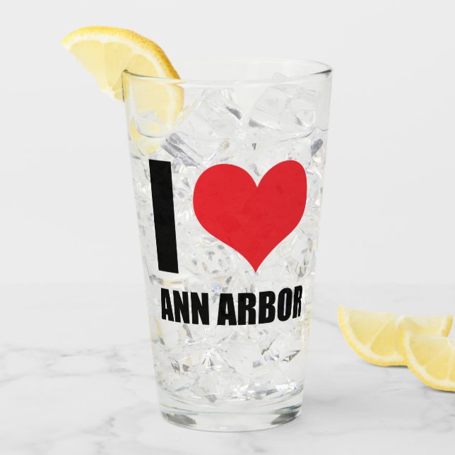I Liebe Ann Arbor Glas (Vorderseite Ice)