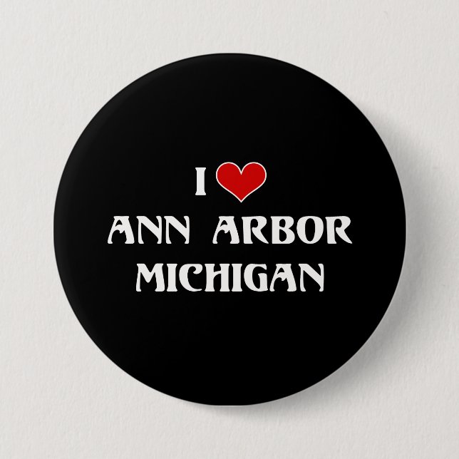I Liebe Ann Arbor, Michigan Button (Vorderseite)