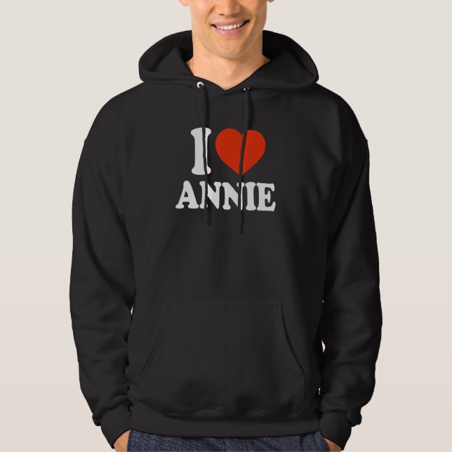 I Liebe Annie I Heart Annie Red Heart Valentine Hoodie (Vorderseite)
