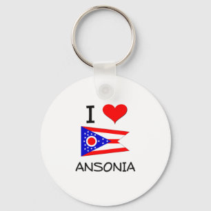 I Liebe Ansonia Ohio Schlüsselanhänger