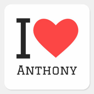 I Liebe Anthony Quadratischer Aufkleber