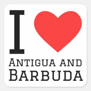 I Liebe Antigua und Barbuda Quadratischer Aufkleber