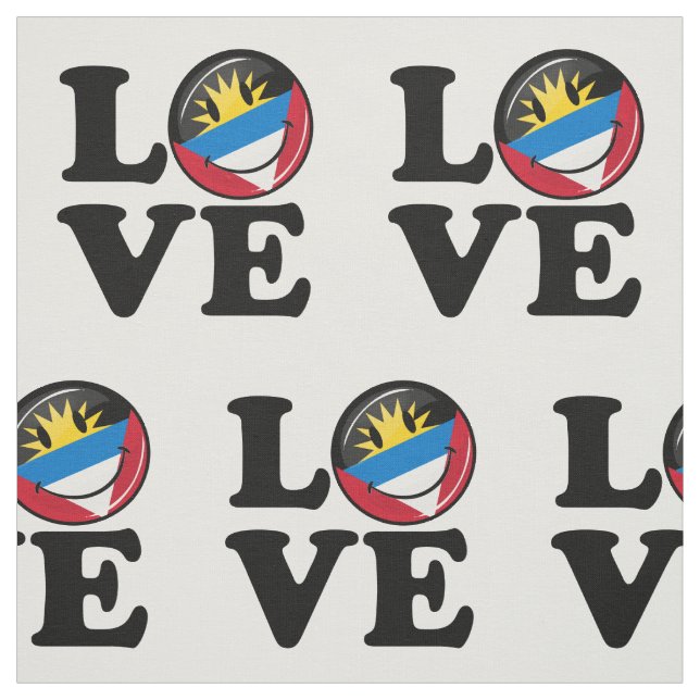 I Liebe Antigua und lächelnde Flagge Barbuda Stoff (Muster)