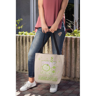 I Liebe Äpfel - Kawaii Juice Box Design Tragetasche