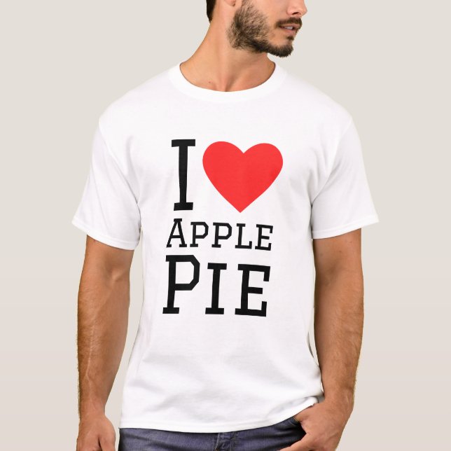 I Liebe Apfelkuchen T-Shirt (Vorderseite)