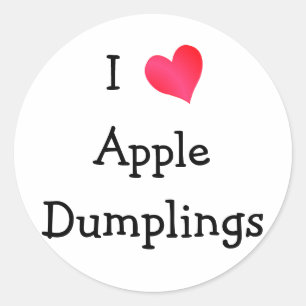 I Liebe Apple Dumplings Runder Aufkleber