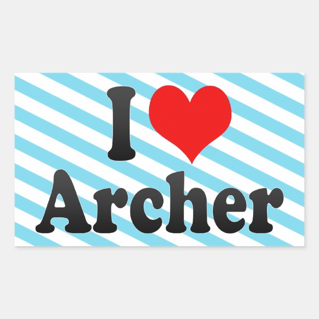 I Liebe Archer Rechteckiger Aufkleber (Vorderseite)