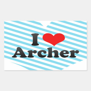 I Liebe Archer Rechteckiger Aufkleber