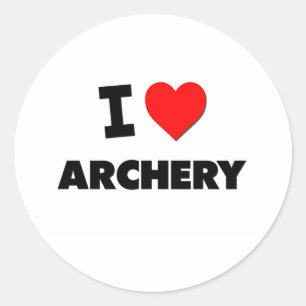 I Liebe Archery Runder Aufkleber