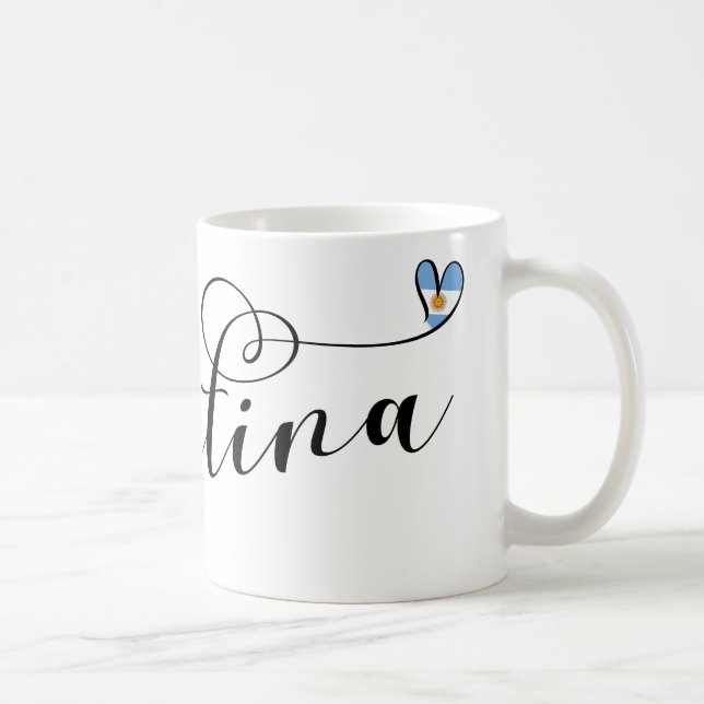 I Liebe Argentinien, Argentinisches Flaggenherz Kaffeetasse (Rechts)
