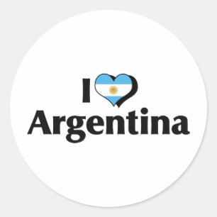 I Liebe Argentinische Flagge Runder Aufkleber