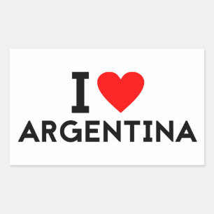 i Liebe Argentinischer Nationalstaat Herzsymbol Rechteckiger Aufkleber