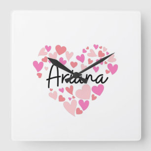 I Liebe Ariana Quadratische Wanduhr