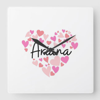 I Liebe Ariana Quadratische Wanduhr