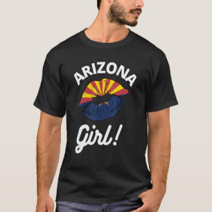 I Liebe Arizona Girl Staatsflagge Kiss Lips AZ T-Shirt