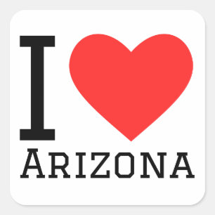I Liebe Arizona Quadratischer Aufkleber