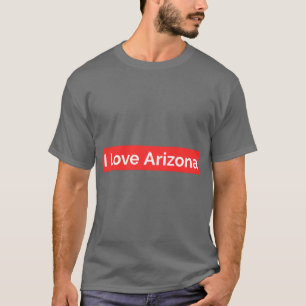 I Liebe Arizona Roter Hintergrund Oversifiziert T-Shirt