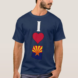 I Liebe Arizona Vertikale I Herz Arizona Staatsfla T-Shirt