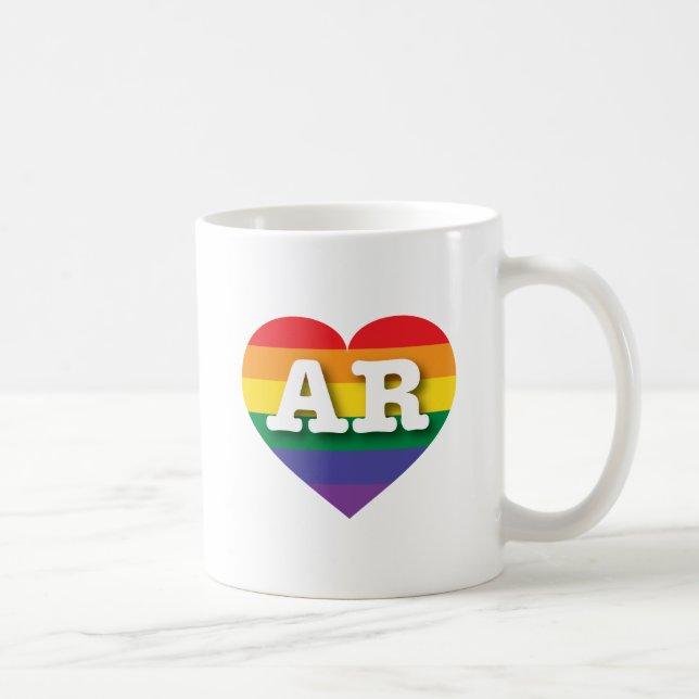 I Liebe Arkansas Rainbow Heart Kaffeetasse (Rechts)