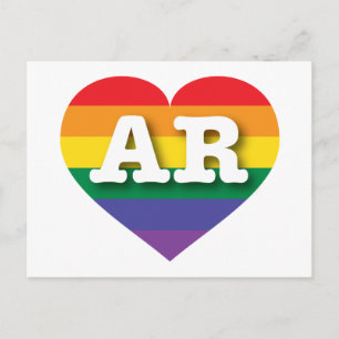 I Liebe Arkansas Rainbow Heart Postkarte