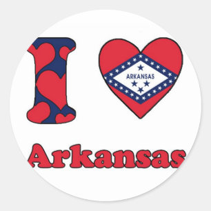 I Liebe Arkansas Runder Aufkleber