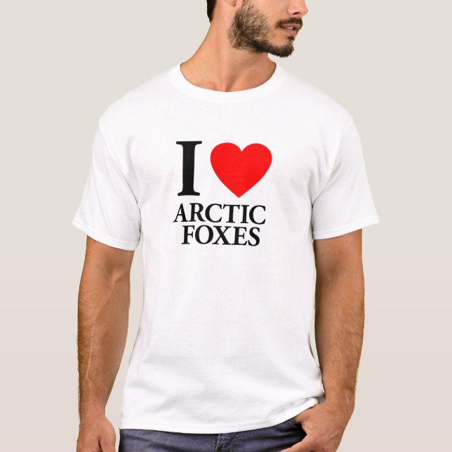 I Liebe Arktische Füchse T-Shirt (Vorderseite)
