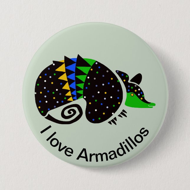 I Liebe ARMADILLOS - Brasilien - Natur - wild lebe Button (Vorderseite)