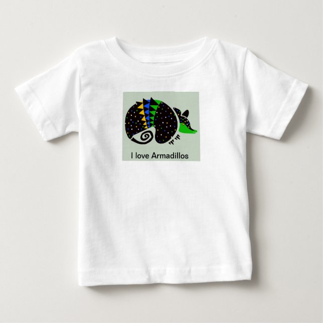 I Liebe ARMADILLOS - Gefährdete Tiere - wild leben Baby T-shirt (Vorderseite)