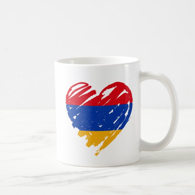 I Liebe Armenien - Armenische Flaggenmitte Kaffeetasse (Rechts)