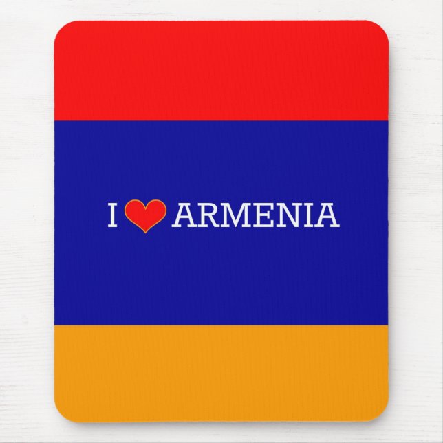 I Liebe Armenien, Flagge Armeniens Mousepad (Vorne)