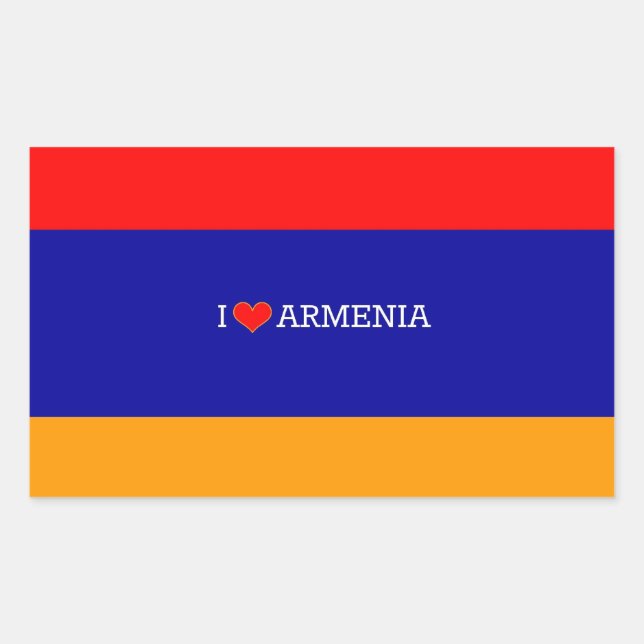 I Liebe Armenien Rechteckiger Aufkleber (Vorderseite)